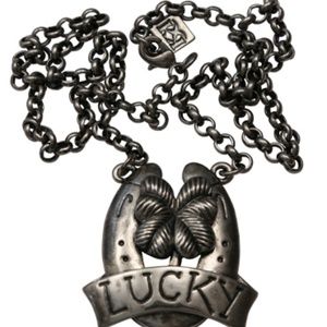 Lucky Charm Necklace Horseshoe Clover Good Luck